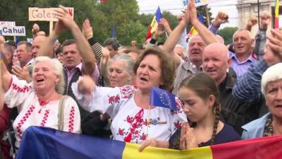 Protestors in Moldova
