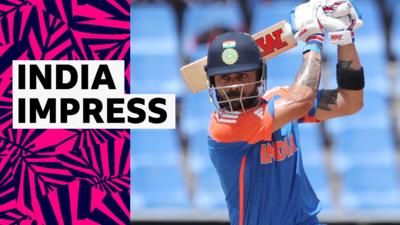 Virat Kohli bats for India against Bangladesh in the T20 Men's World Cup on June 22 2024