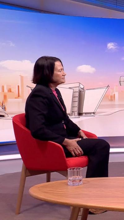 Catherine West in the TV studio