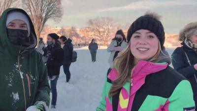 snowball fight in Washington DC