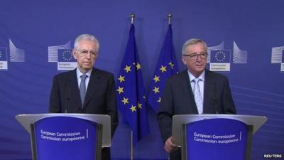 Jean-Claude Juncker and Mario Monti