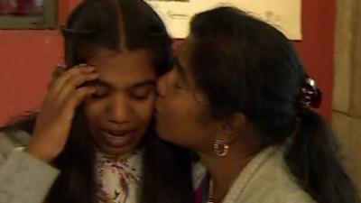 Mother and daughter celebrate