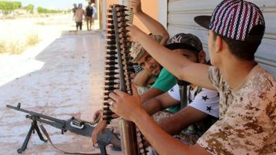 Fighters in Sirte