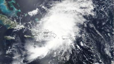 NASA-NOAA’s Suomi NPP satellite imagery of Hurricane Isaias in the Caribbean