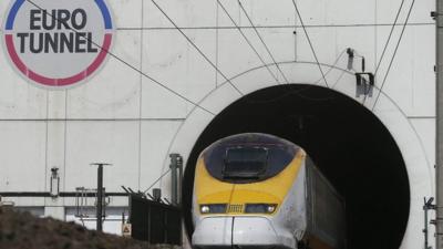 Train in tunnel