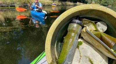 Litter pulled from river