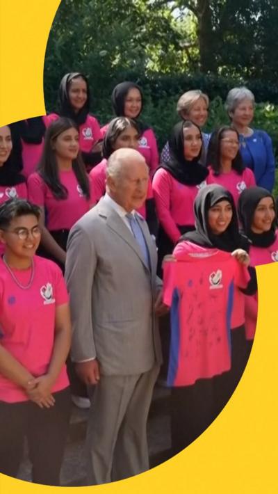 King Charles meets Afghan women's cricketers
