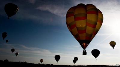 Hot air balloons take off during the international Lorraine Mondial Air Ballons festival