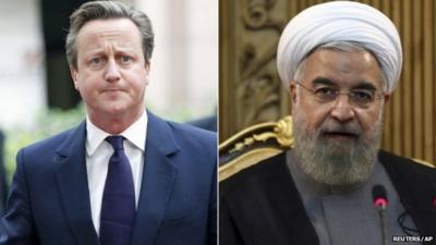 David Cameron and Hassan Rouhani