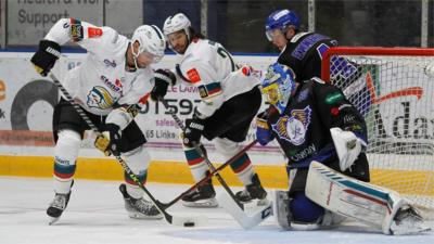 Action from Fife Flyers and Belfast Giants