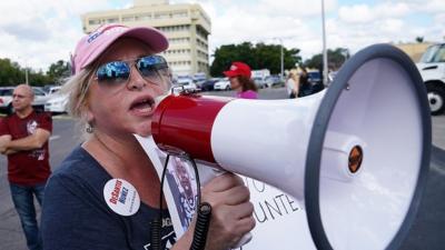 A protester