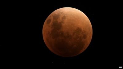 View of the moon during a full eclipse