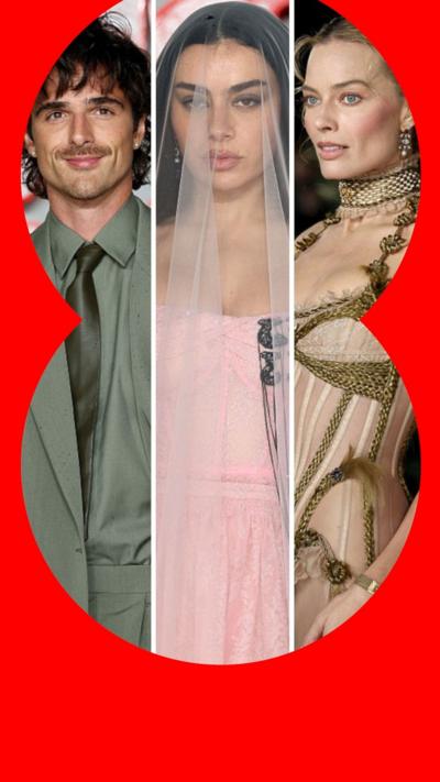 Composite image of Margot Robbie, Jacob Elordi and Charli XCX