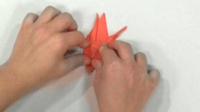 Folding a paper crane