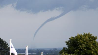A waterspout seen off the coast of Chichester in June 2014