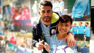 Rizky met his football hero