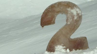 numeral 2 made of ice