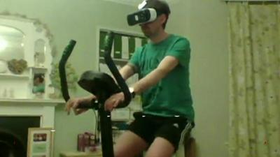Aaron Puzey on his bike