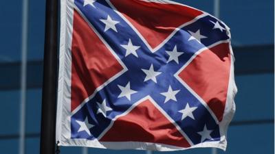 The Confederate battle flag