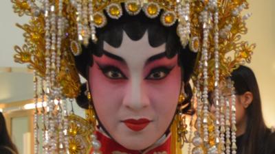 A Cantonese opera singer backstage in Hong Kong, February 2015