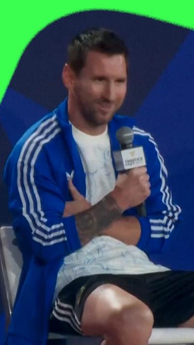 Lionel Messi in a news conference