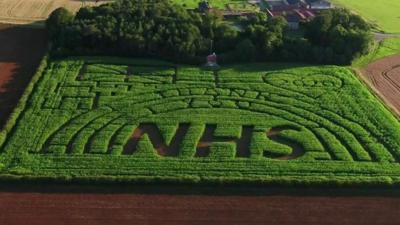 NHS thank you message in Gainsborough field