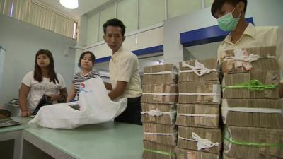 Cash at a bank in Myanmar