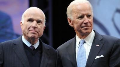 John McCain and Joe Biden