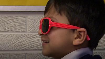 Schoolboy with glasses