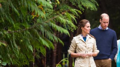 The Duchess of Cambridge and Prince William in the Great Bear Rainforest in Bella Bella, Canada. 26 September 2016.