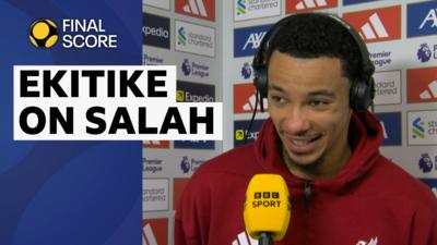 Hugo Ekitike speaks to BBC Sport after Liverpool beat Brighton