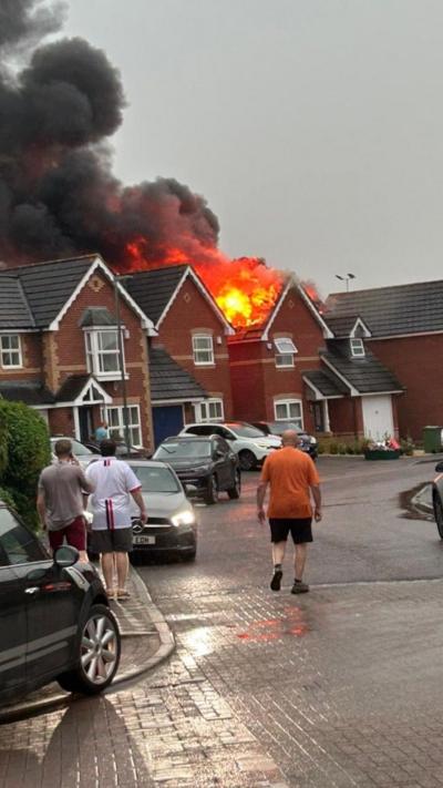 A house on fire in Bristol 