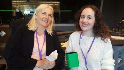 Natasha Lipman and Catherine Hale in studio