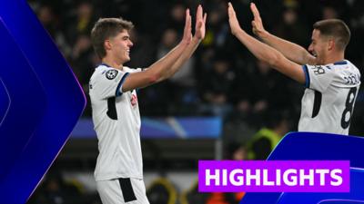 Atalanta's Charles de Ketelaere celebrates one of his goals