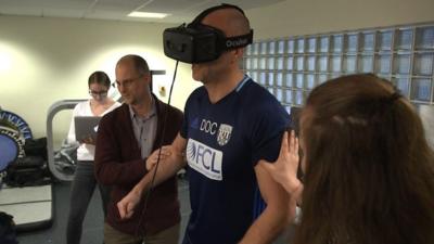 Dr Mark Gillett tries out the Oculus Rift