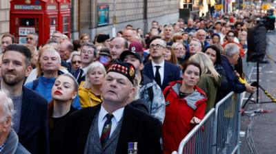 Crowds outside St Giles' Cathedral