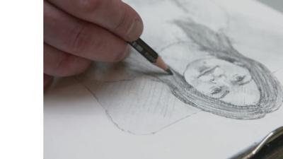 Artist is drawing a picture