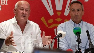 Richard Collier-Keywood and Dave Reddin address the media
