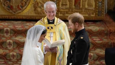 Meghan and Prince Harry at the altar