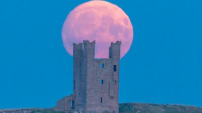 The glowing sphere has been seen across the UK, including Northumberland.