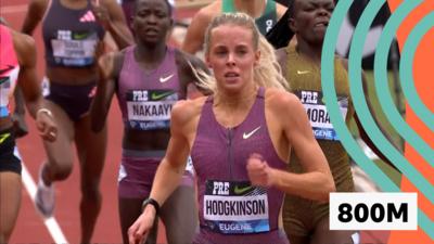 GB's Keely Hodgkinson finishes first in the women's 800m in the Diamond League Eugene