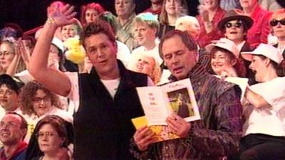 Presenters Michael Ball and Nick Owen at Pebble Mill