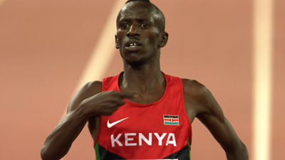 Ezekiel Kemboi celebrates World Championship Steeplechase gold