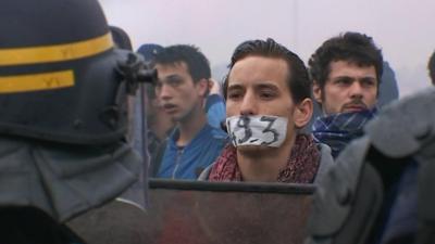 A protester in Paris.