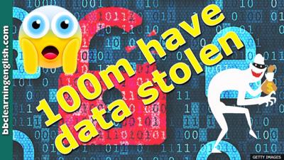 a scared emoji and text '100m have data stolen'