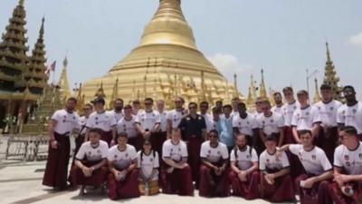 Leeds United team in Myanmar