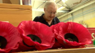 Man making poppies