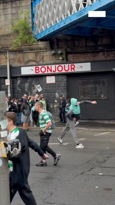 Celtic fans on street