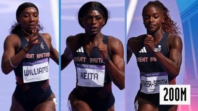 Dina Asher-Smith, Daryll Neita and Bianca Williams