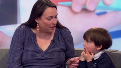 Dr Rachel Maynard and her son